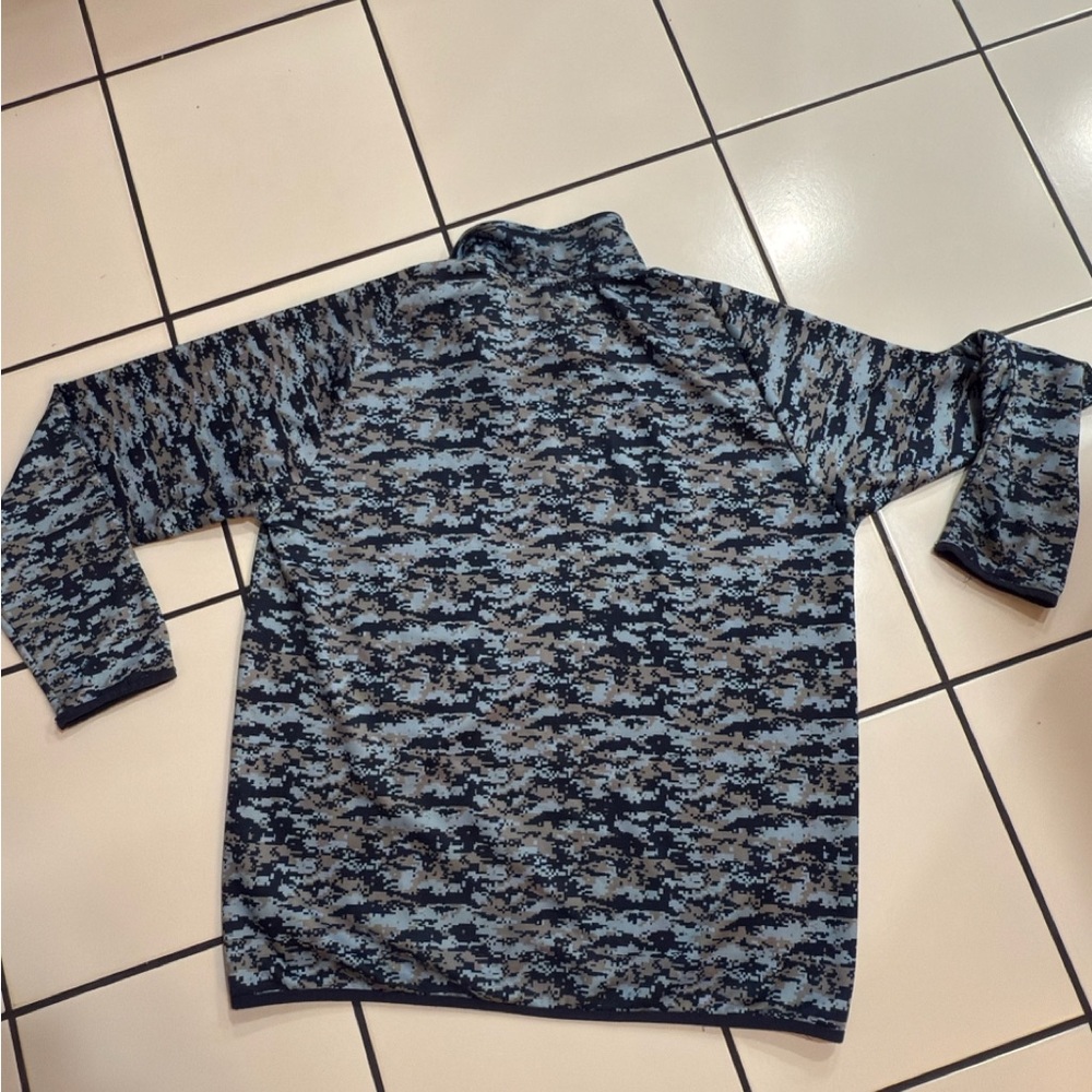Digital Camouflage 1/4 Zip Pullover Long Sleeve Shirt